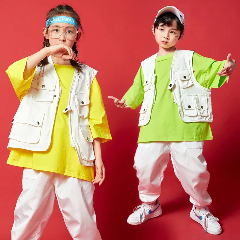 Boys Hip Hop Girls Pocket Vest Sweatpants Outfits Child Loose T-shirt Joggers Pant Street Dance Kid Tracksuit Streetwear Costume
Boys Hip Hop Girls Pocket Vest Sweatpants Outfits Child Loose T-shirt Joggers Pant Street Dance Kid Tracksuit Streetwear Costume