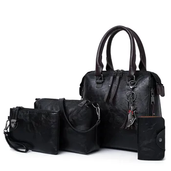4PCS Women's Bag Set Fashion PU Leather Ladies Handbag Solid Color Messenger Bag Shoulder Bag Wallet Bags For Women 2020
4PCS Women's Bag Set Fashion PU Leather Ladies Handbag Solid Color Messenger Bag Shoulder Bag Wallet Bags For Women 2020