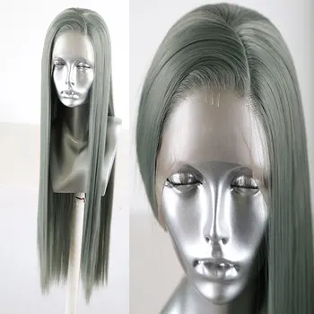 Bomshell Straight Synthetic Hair Lace Front Wig Silver Green Heat Resistant Fiber Natural Hairline Side Parting For Women Wigs
Bomshell Straight Synthetic Hair Lace Front Wig Silver Green Heat Resistant Fiber Natural Hairline Side Parting For Women Wigs