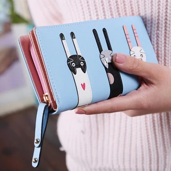New Fashion Women Wallet Long Section Bifold Female Zipper Hasp Three Cat Coin Purses PU Leather Card Holder Clutch Bag Carteira
New Fashion Women Wallet Long Section Bifold Female Zipper Hasp Three Cat Coin Purses PU Leather Card Holder Clutch Bag Carteira