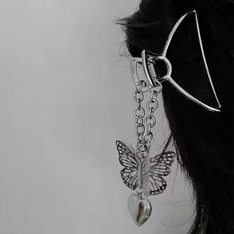Three-dimensional Butterfly Love Pendant Tassel Metal Clip Hairpin Cool Girl Personality Hair Accessories Female Shark HairClips
Three-dimensional Butterfly Love Pendant Tassel Metal Clip Hairpin Cool Girl Personality Hair Accessories Female Shark HairClips