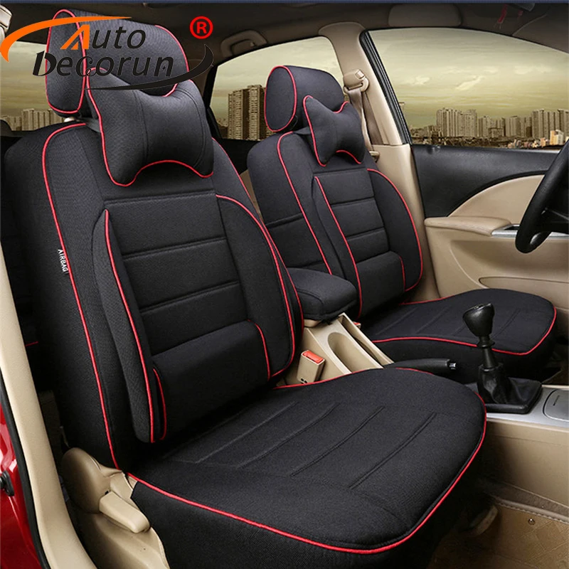 AutoDecorun Linen Cloth Car Cushion Cover for Infiniti qx70 Accessories Seat Covers Set Supports Protectors | Автомобили и