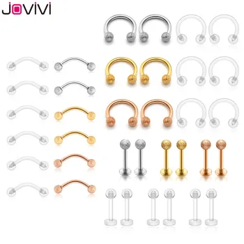 Jovivi Stainless Steel + Acrylic Nose Septum Lip Eyebrow Ring Ear Stud Mulitifuction Body Piercing Jewelry 16Ga/1.2mm 36 pcs
Jovivi Stainless Steel + Acrylic Nose Septum Lip Eyebrow Ring Ear Stud Mulitifuction Body Piercing Jewelry 16Ga/1.2mm 36 pcs