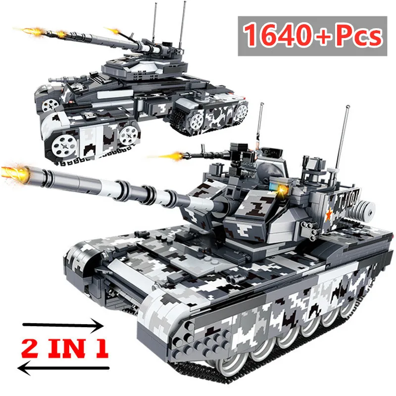 1640pcs military heavy Tank building blocks Set 2in1 99A Main battle tank Models Railway WW2 missile Technic car Bricks Toys
1640pcs military heavy Tank building blocks Set 2in1 99A Main battle tank Models Railway WW2 missile Technic car Bricks Toys