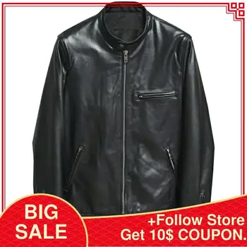 2020 Black Men Slim Fit Biker‘s Leather Jacket Plus Size 3XL Stand Collar Genuine Thin Shepskin Spring Young Men Motorcycle Coat
2020 Black Men Slim Fit Biker‘s Leather Jacket Plus Size 3XL Stand Collar Genuine Thin Shepskin Spring Young Men Motorcycle Coat