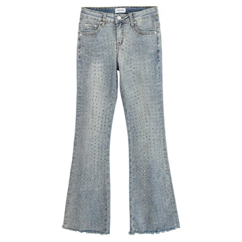 Spring Fall Casual Women Rivets Tassel Stretch Flare Jeans Pants , Autumn Woman Bleached Elastic Slim Skinny Jeans Trousers 
Spring Fall Casual Women Rivets Tassel Stretch Flare Jeans Pants , Autumn Woman Bleached Elastic Slim Skinny Jeans Trousers
