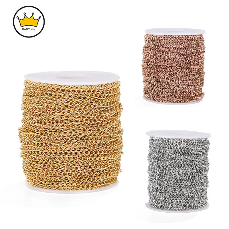 2m/lot Stainless Steel Adjustment Extension Tail Chain Bulk GoldNecklace Extender Width 2.5 3 mm Chains for DIY Jewelry Making
2m/lot Stainless Steel Adjustment Extension Tail Chain Bulk GoldNecklace Extender Width 2.5 3 mm Chains for DIY Jewelry Making