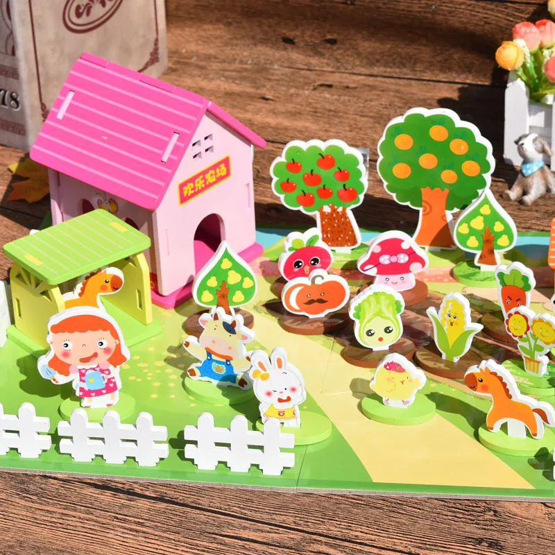 Assemble scenario building block 3D Happy Farm Blocks Kids Wooden toys Model Building Block dollhouse miniature Pretend Play toy
Assemble scenario building block 3D Happy Farm Blocks Kids Wooden toys Model Building Block dollhouse miniature Pretend Play toy