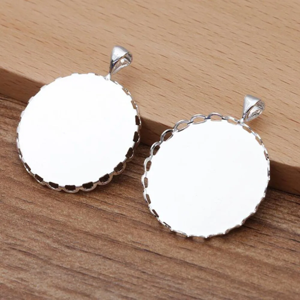 200pcs silver plated into 20mm 25mm lace tray with bail pendant bezel blank pendant base cabochon settings
200pcs silver plated into 20mm 25mm lace tray with bail pendant bezel blank pendant base cabochon settings