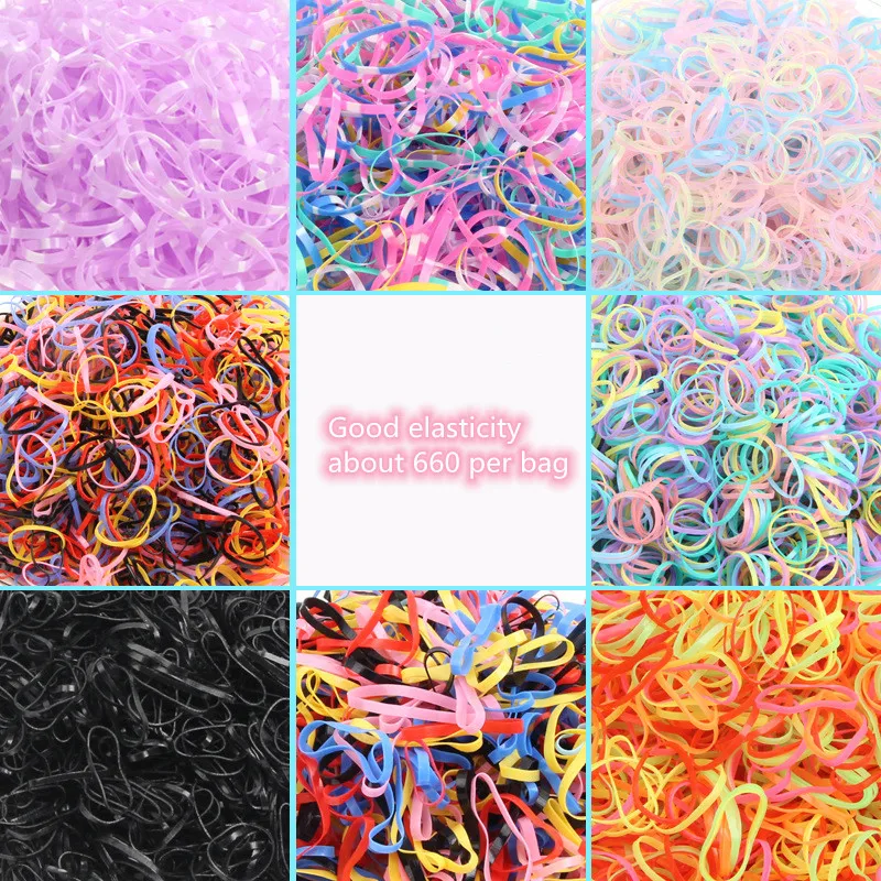 660 pcs Children's Rubber Bands Strong Continuous Pull One-off Rubber Bands Children's Colorful Hair Bands Rubber Bands Hair Rop
660 pcs Children's Rubber Bands Strong Continuous Pull One-off Rubber Bands Children's Colorful Hair Bands Rubber Bands Hair Rop
