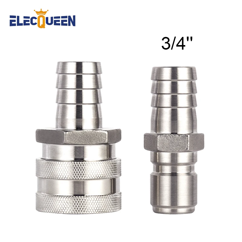 Homebrew Quick Disconnect 3/4'' Hose Barb Male Quick Disconnect Connector Easy Seal Leak Free Stainless Steel Disconnect Fitting
Homebrew Quick Disconnect 3/4'' Hose Barb Male Quick Disconnect Connector Easy Seal Leak Free Stainless Steel Disconnect Fitting