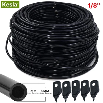 

KESLA 20-100M 3/5mm PVC Hose Micro Drip Irrigation System w/ Puncher 1/8'' Garden Tubing Pipe for Drip Arrow Dripper Greenhouse