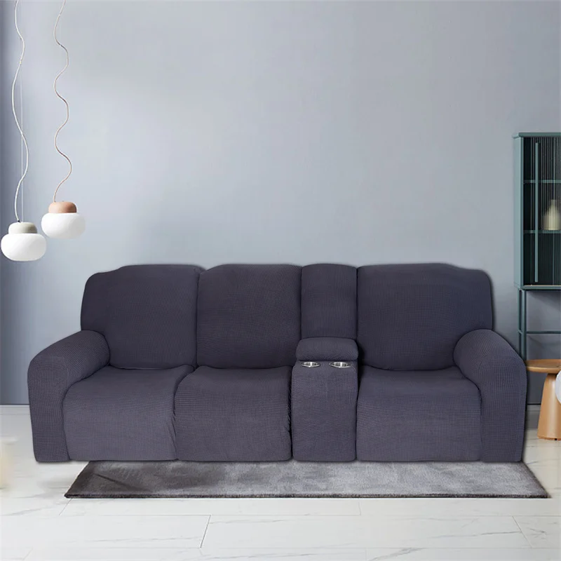 Housse extensible pour fauteuil inclinable 3 places, avec porte-gobelet, en polaire, pour salon Housse extensible pour fauteuil inclinable 3 places, avec porte-gobelet, en polaire, pour salon