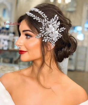 

YouLaPan HP284 Alloy Flower Wedding Headpiece Bridal Crown Wedding Tiara Luxury Wedding Hair Accessories Rhinestones Headband