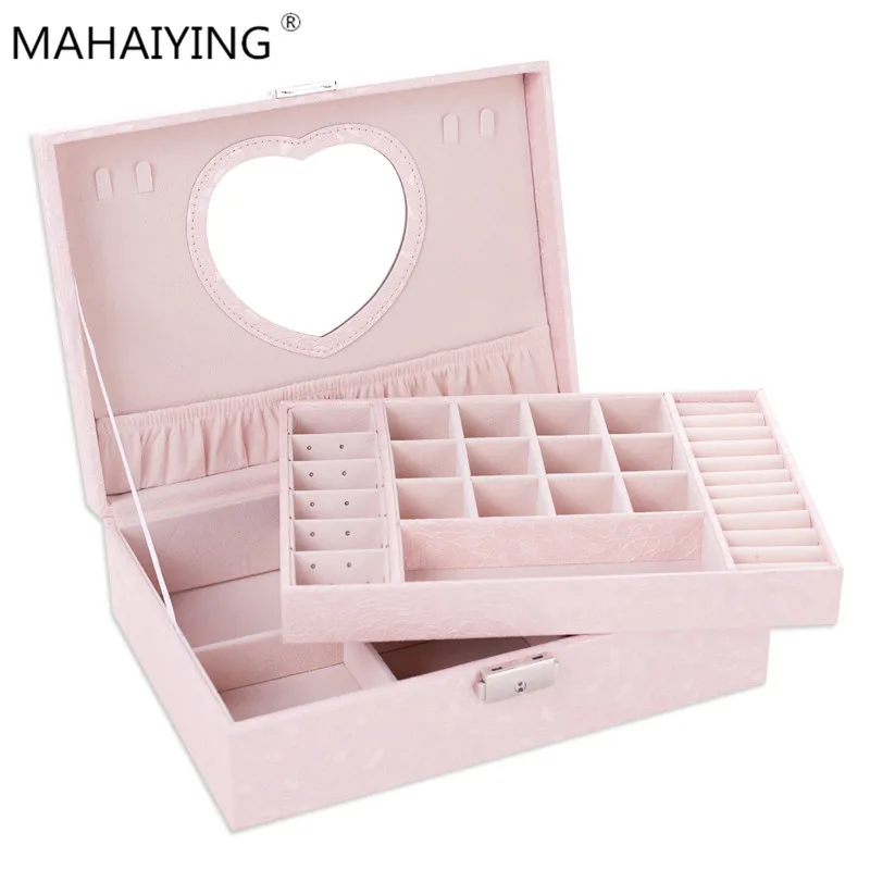 Highly Recommend 2019 New Design Heart Pattern Pu Leather Jewelry Box Double-layer Jewelry Storage Box Cosmetic Box
Highly Recommend 2019 New Design Heart Pattern Pu Leather Jewelry Box Double-layer Jewelry Storage Box Cosmetic Box