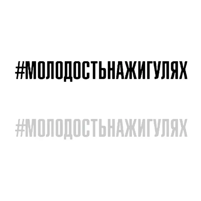 Car Decals Russian Letters #molodost'nazhigulyay Funny Vehicle Body Window Reflective Sticker Decor
Car Decals Russian Letters #molodost'nazhigulyay Funny Vehicle Body Window Reflective Sticker Decor