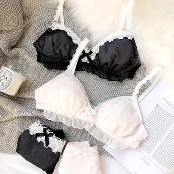 HONVIEY Teenage Student Sleepwear Lingerie without Steel Bras Sets Comfortable Triangle Cup Bralette Underpants Set
HONVIEY Teenage Student Sleepwear Lingerie without Steel Bras Sets Comfortable Triangle Cup Bralette Underpants Set