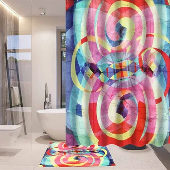 New Fashion colorful Circle Bathroom Shower Polyester Waterproof Curtain With 12 Hooks Bathroom Bathtub Bathing Cover
New Fashion colorful Circle Bathroom Shower Polyester Waterproof Curtain With 12 Hooks Bathroom Bathtub Bathing Cover