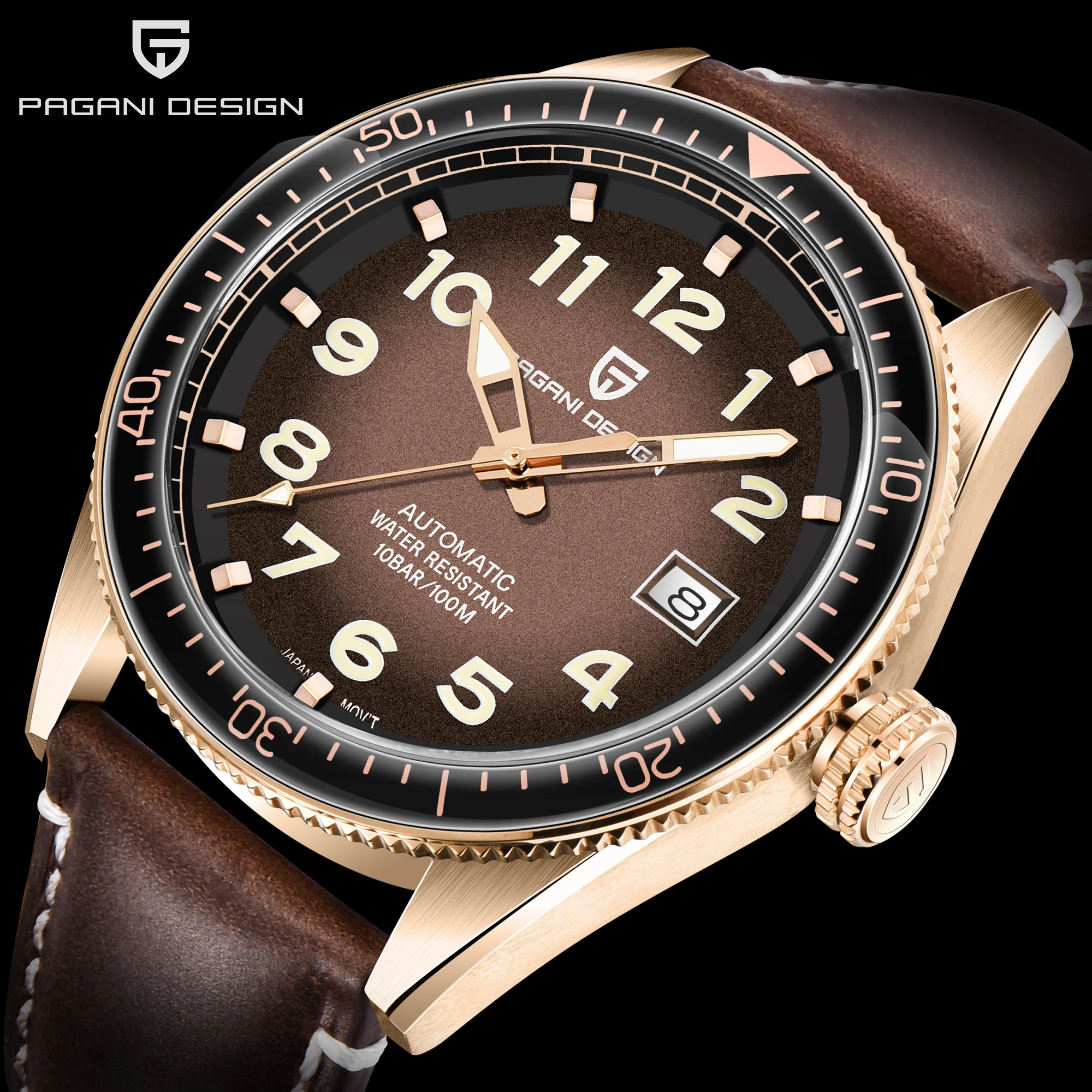 Часы наручные PAGANI Мужские механические водонепроницаемые до 100 м | Наручные часы