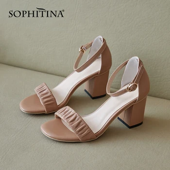SOPHITINA Women's Sandals A Word Ankle Strap Buckle Concise Office Elegant Genuine Leather Heels Summer New Womens Shoes PO646
SOPHITINA Women's Sandals A Word Ankle Strap Buckle Concise Office Elegant Genuine Leather Heels Summer New Womens Shoes PO646