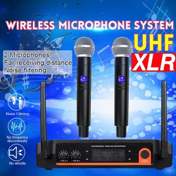 Professional UHF Dual Channel Wireless Microphone System with Receiver Cordless Handheld Mic Kareoke KTV Home Party Supplies
Professional UHF Dual Channel Wireless Microphone System with Receiver Cordless Handheld Mic Kareoke KTV Home Party Supplies