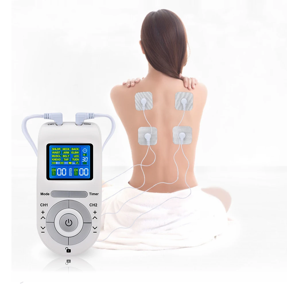 

12 Modes Tens Unit Machine with 4 Electrode Pads for Pain Relief Pulse Massage Electronic acupuncture massager