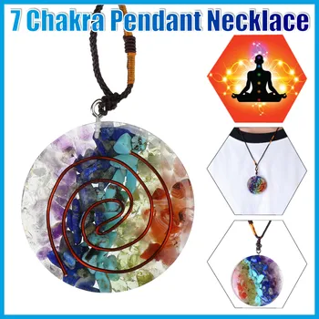 

Orgonite Copper Coil Pendant Sri Yantra Om Symbol Necklace Sacred Geometry 7 Chakra Healing Energy Necklace Meditation Jewelry