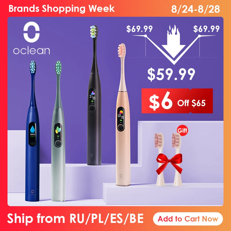Global Version Oclean X Pro Sonic Electric Toothbrush Adult IPX7 2-in-1 Charger Holder Color Touch Screen Toothbrush Fast Charge
Global Version Oclean X Pro Sonic Electric Toothbrush Adult IPX7 2-in-1 Charger Holder Color Touch Screen Toothbrush Fast Charge