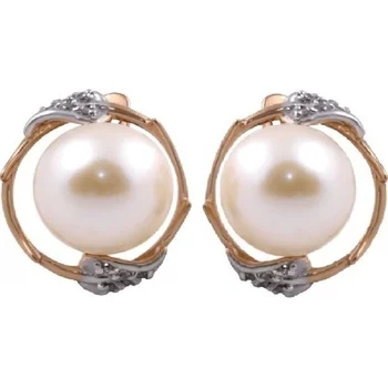 Примаэксклюзив earrings with pearls and cubic zirconia in red gold 
Примаэксклюзив earrings with pearls and cubic zirconia in red gold