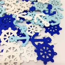 100 Pcs/lot DIY Laut Kayu Jangkar Roda Nautical Kerajinan Buku Tempel Hiasan Dekorasi Rumah Campuran Pipih 25 Mm Costura Botones(China)