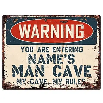 WARNING NAME'S MAN CAVE Custom Personalized Chic Sign Vintage Retro Rustic 9"x 12" Metal Plate Store Home man cave Funny Decor
WARNING NAME'S MAN CAVE Custom Personalized Chic Sign Vintage Retro Rustic 9"x 12" Metal Plate Store Home man cave Funny Decor