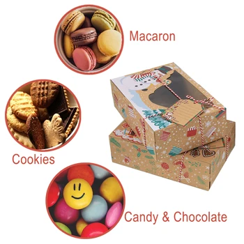 3/6/12Pcs/Pack Christmas Cookie Boxes Bakery Gift Boxes European New Style Kraft Paper Box Kraft Paper Large Christmas Candy Box 
3/6/12Pcs/Pack Christmas Cookie Boxes Bakery Gift Boxes European New Style Kraft Paper Box Kraft Paper Large Christmas Candy Box