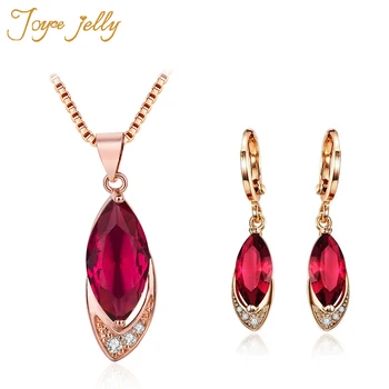JoyceJelly Charms Ruby Women Wedding Jewelry Set 925 Sterling Silver Women Rose Gold Color Necklace Earrings Fine Gift Wholesale
JoyceJelly Charms Ruby Women Wedding Jewelry Set 925 Sterling Silver Women Rose Gold Color Necklace Earrings Fine Gift Wholesale