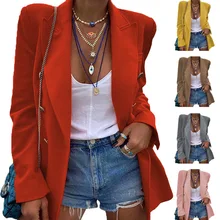 New sexy temperament professional leisure European and American women's wear solid color long sleeve small suit coat
New sexy temperament professional leisure European and American women's wear solid color long sleeve small suit coat