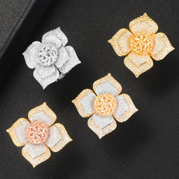 4 Colors Dubai Charms Luxury Statement Big Flower Ring Fashion Bridal Rings For Women Wedding brincos para as mulheres 2019
4 Colors Dubai Charms Luxury Statement Big Flower Ring Fashion Bridal Rings For Women Wedding brincos para as mulheres 2019