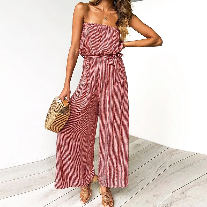 Speed sell through a new set of head that wipe a bosom stripe printed long jumpsuits waist with loose wide-legged pants
Speed sell through a new set of head that wipe a bosom stripe printed long jumpsuits waist with loose wide-legged pants