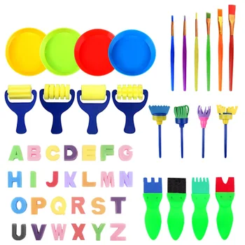 48pcs School Graffiti Kids Sponge Paint Brushes Kit DIY Drawing Tools Home Art Supplies Early Learning Practical Watercolour 
48pcs School Graffiti Kids Sponge Paint Brushes Kit DIY Drawing Tools Home Art Supplies Early Learning Practical Watercolour