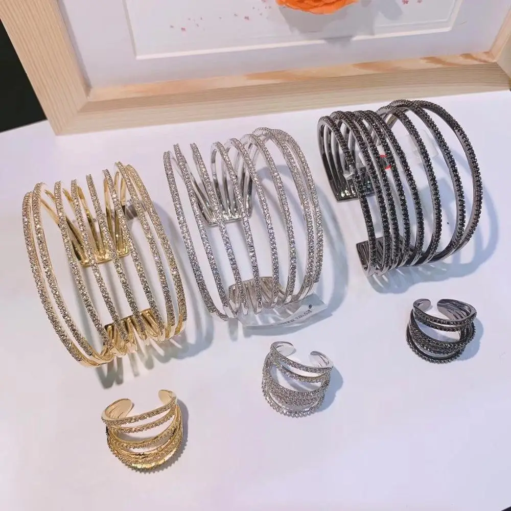 Accking Fashion open design cubic zircon bracelet bangle and ring jewelry set copper for women gift Jewelry wholesale
Accking Fashion open design cubic zircon bracelet bangle and ring jewelry set copper for women gift Jewelry wholesale