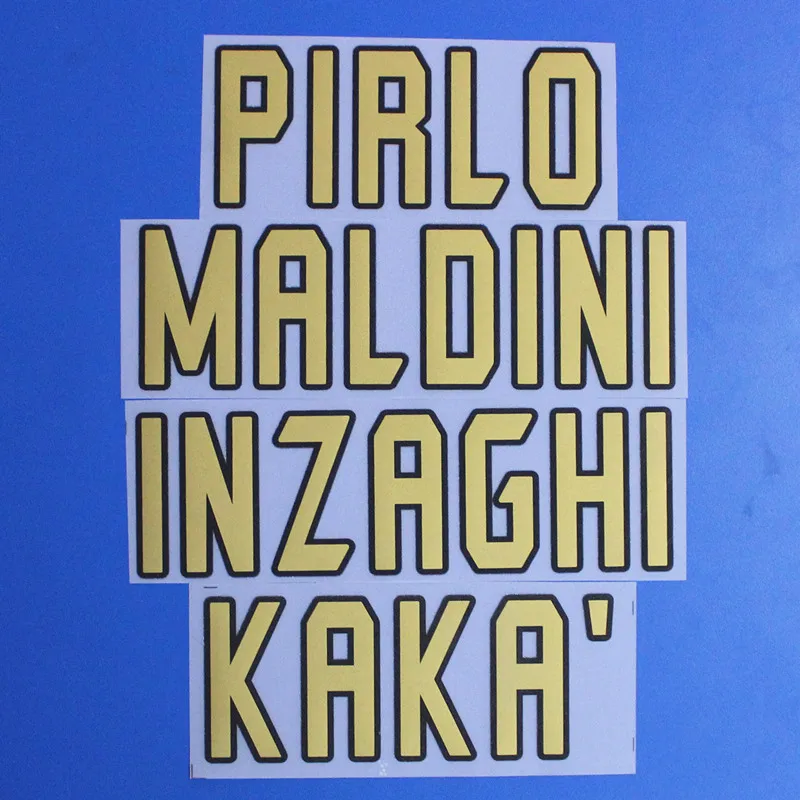 2005 2006 2007 Retro 3 MALDINI 9 INZAGHI 21 PIRLO 22 KAKA number for AC milan Hot stamping patches badges
2005 2006 2007 Retro 3 MALDINI 9 INZAGHI 21 PIRLO 22 KAKA number for AC milan Hot stamping patches badges