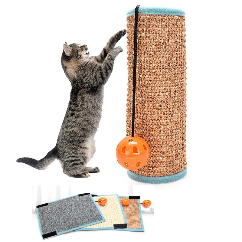 Фото Когтеточка для кошек Rascador Para Gato домашних животных из сизаля игрушки с шариком