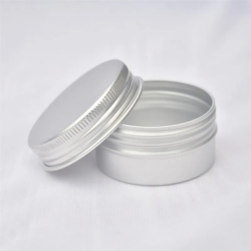 

100pcs 30g Empty Cosmetic Aluminum Jar Screw Cap 1oz Metal Container For Skin Care Cream lip balm Solid Ointment Perfume Pot