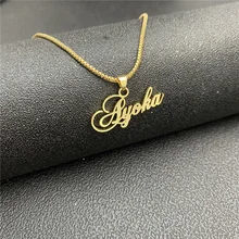 VishowCo Custom Name Necklace Stainless Steel Gold Box Chain Personlised Cursive Pendant Necklace For Women 2021Jewelry Gifts
VishowCo Custom Name Necklace Stainless Steel Gold Box Chain Personlised Cursive Pendant Necklace For Women 2021Jewelry Gifts