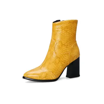 Yellow Black Gray Women Shoes Fashion Pointed Toe Square Heel Ankle Boots Zipper Boots Autumn Winter Ladies Shoes Big Size 43
Yellow Black Gray Women Shoes Fashion Pointed Toe Square Heel Ankle Boots Zipper Boots Autumn Winter Ladies Shoes Big Size 43