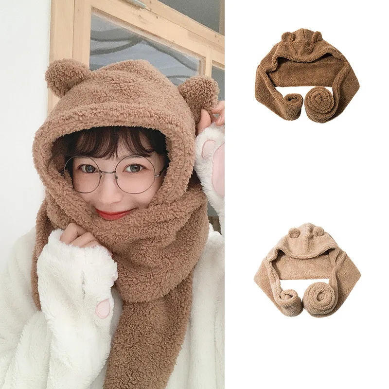 Autumn Winter Warm Hat Women Cute Bear Ears Beanies Caps Casual Plush Hat Scarf Set Casual Solid Outdoor Girls Caps
Autumn Winter Warm Hat Women Cute Bear Ears Beanies Caps Casual Plush Hat Scarf Set Casual Solid Outdoor Girls Caps
