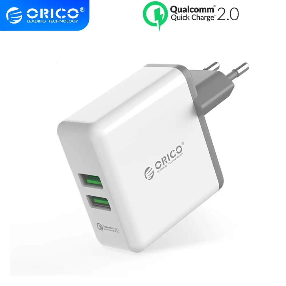 ORICO QC2.0 быстрое зарядное устройство с двумя портами настенное 36 Вт мобильный