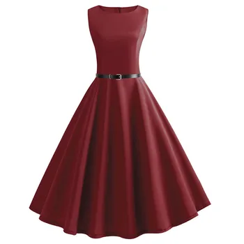 Red Sleeveless Elegant Office Party Dress Women Summer Casual Midi Dresses 50s 60s Vintage Robe Femme Rockabilly Swing Dress
Red Sleeveless Elegant Office Party Dress Women Summer Casual Midi Dresses 50s 60s Vintage Robe Femme Rockabilly Swing Dress