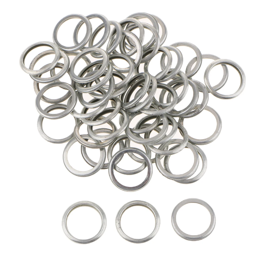 Pack of 50 Sliver Engine Oil Drain Plug Crush Washer Rings Thickness: 2.5mm Pack of 50 Sliver Engine Oil Drain Plug Crush Washer Rings Thickness: 2.5mm