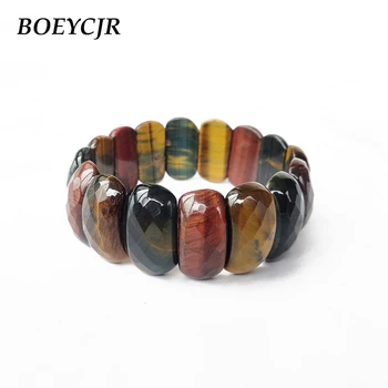 BOEYCJR Red Yellow Blue Magic Tiger Eye Natural Stone Beads Bangles & Bracelets Handmade Jewelry Energy Bracelet for Men
BOEYCJR Red Yellow Blue Magic Tiger Eye Natural Stone Beads Bangles & Bracelets Handmade Jewelry Energy Bracelet for Men