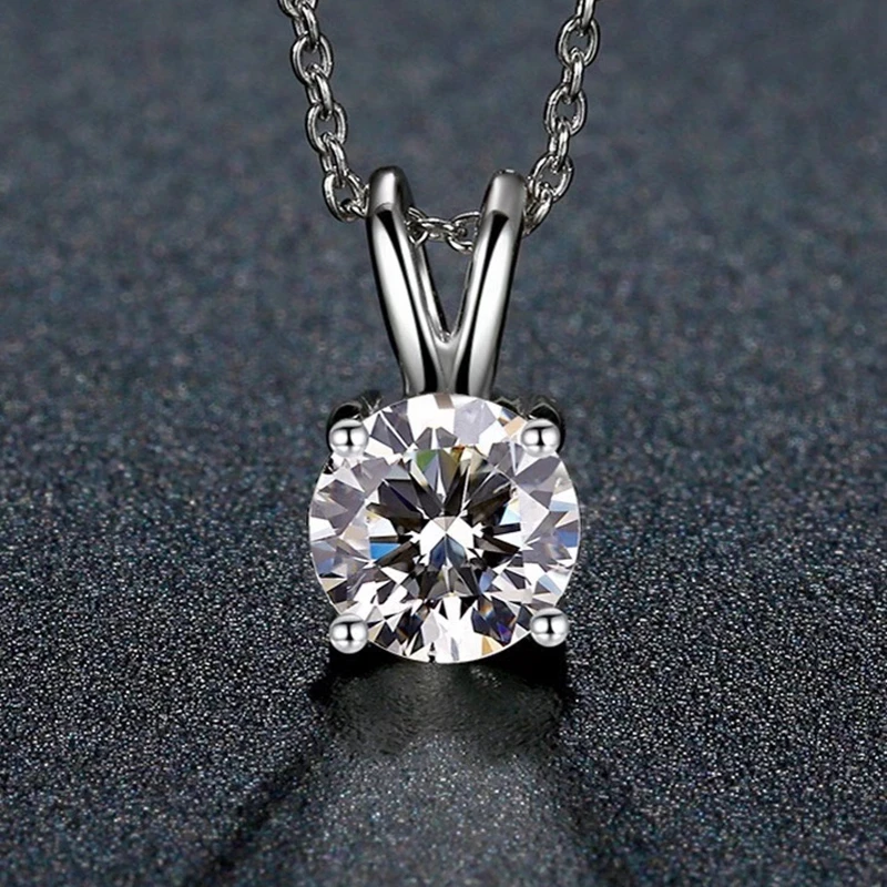 

2021 new classic pouring shiny moissanite necklace women silver necklace jewelry 925 sterling silver birthday gift like a pen