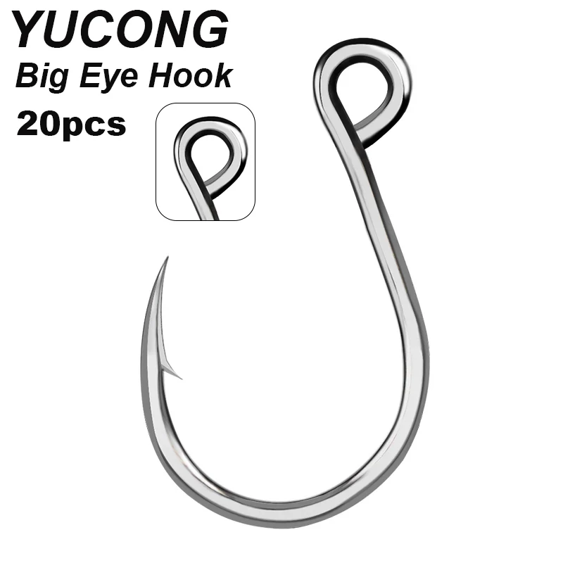 YUCONG 20 шт. рыболовные крючки для морской воды 6 #-11/0 # из высокоуглеродистой стали, одинарные искусственные рыболовные крючки, встроенные круглые крючки с бородкой и большим глазом
YUCONG 20 шт. рыболовные крючки для морской воды 6 #-11/0 # из высокоуглеродистой стали, одинарные искусственные рыболовные крючки, встроенные круглые крючки с бородкой и большим глазом
